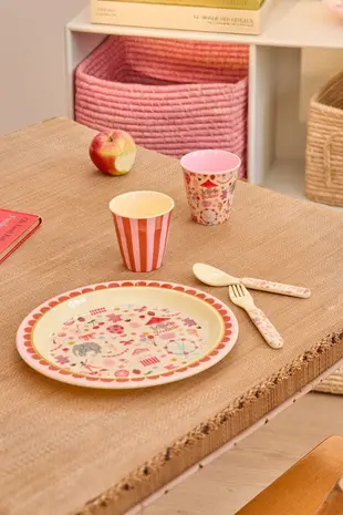 Rice Melamine Bord - Fun Fair Roze