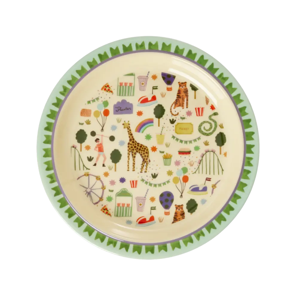 Rice Melamine Bord - Fun Fair Mint Rice Melamine Bord - Fun Fair Mint