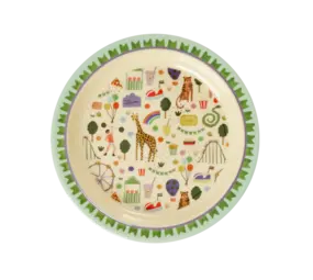 Rice Melamine Bord Kids Fun Fair Print Mint Rice Melamine Bord Kids Fun Fair Print Mint