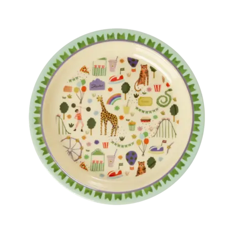 Rice Melamine Bord - Fun Fair Mint Rice Melamine Bord - Fun Fair Mint