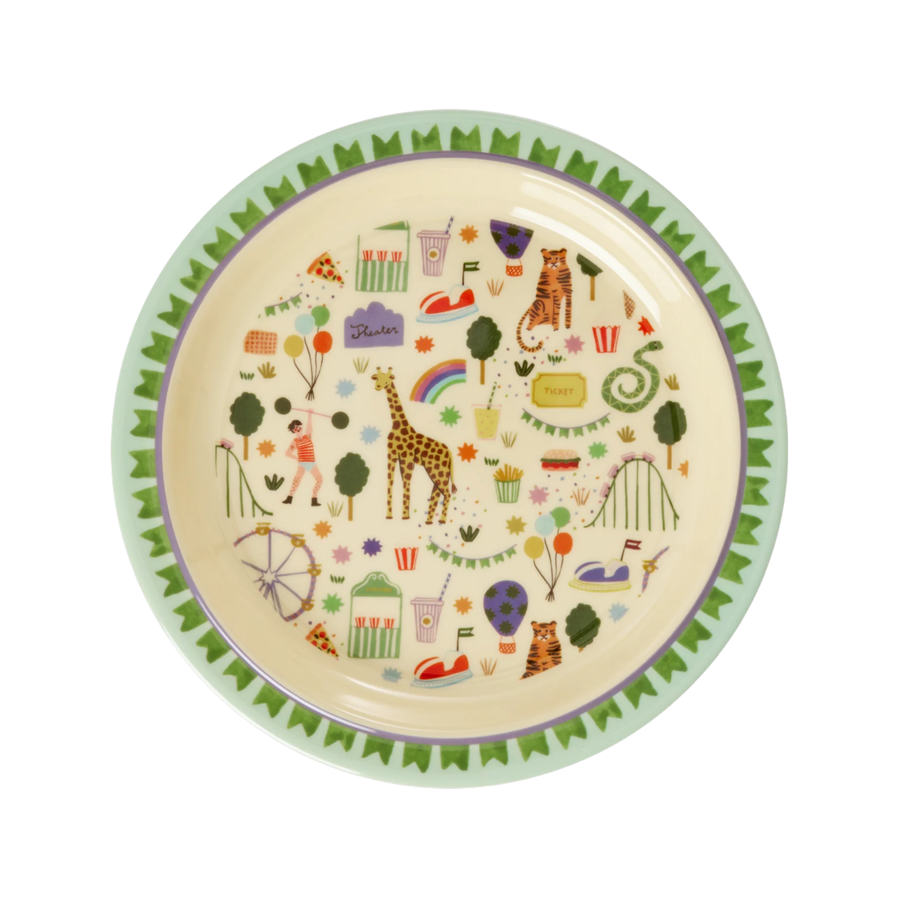 Melamine Bord Kids Fun Fair Print Mint afbeelding