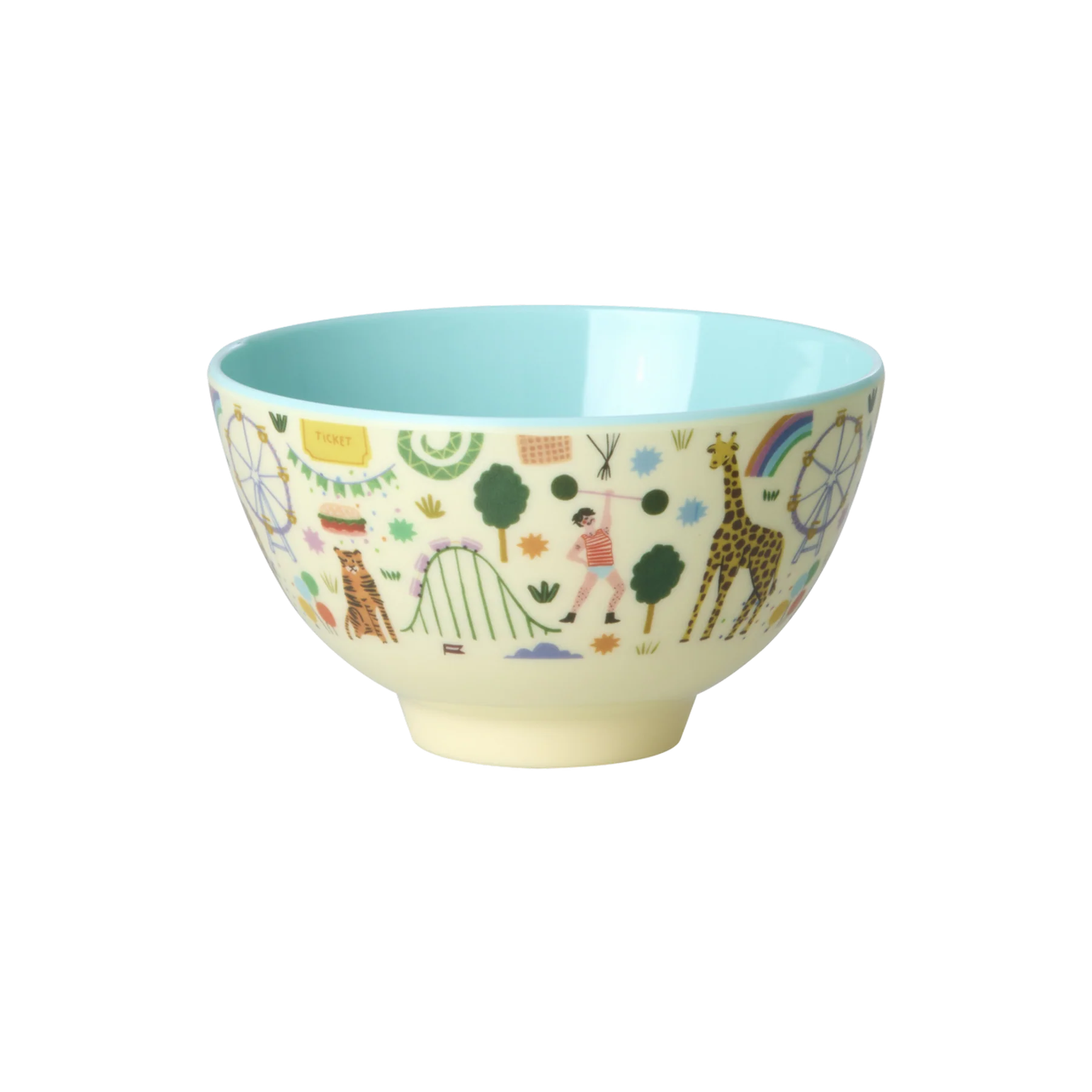 Melamine Bowl Fun Fair Print Mint Small afbeelding