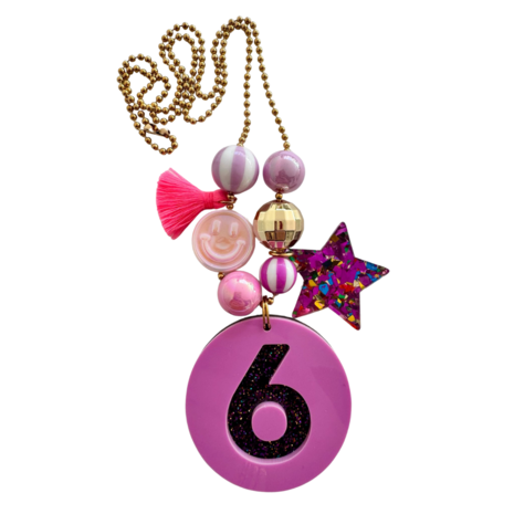 ByMelo Verjaardagsketting Paars Glitter ByMelo Verjaardagsketting Paars Glitter