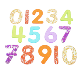 TickiT Doorschijnende Regenboog Glitter Nummers