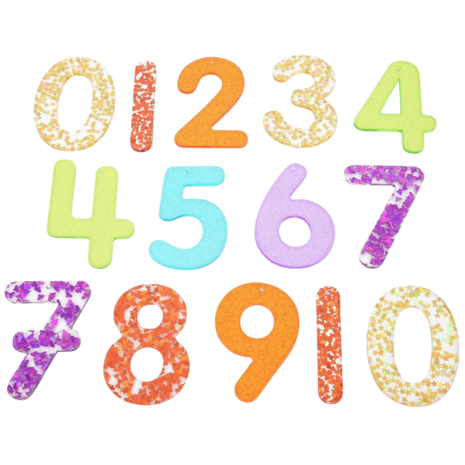 TickiT Doorschijnende Regenboog Glitter Nummers
