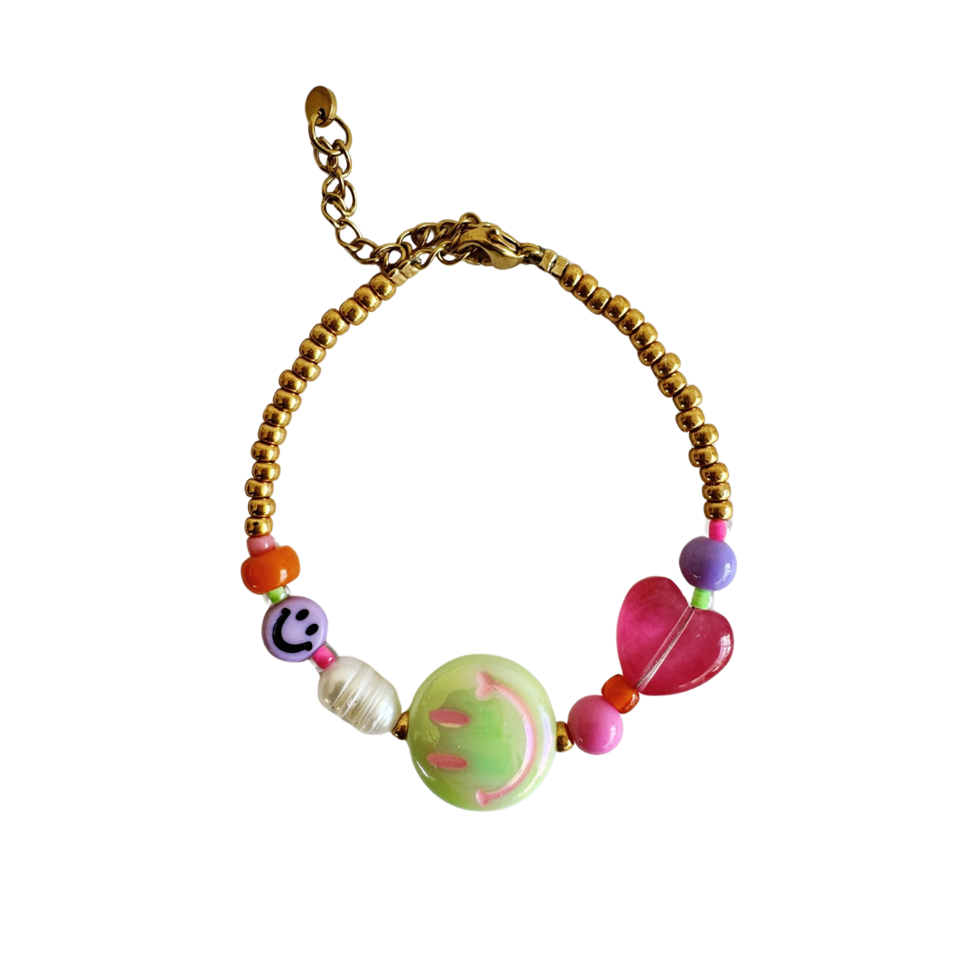 Armbandje Smiley Goud afbeelding
