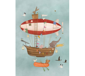 Getekend door Zusje Wenskaart Zeppelin