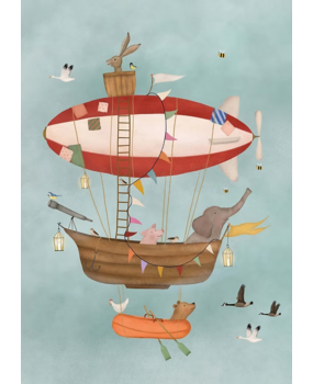 Getekend door Zusje Wenskaart Zeppelin Getekend door Zusje Wenskaart Zeppelin