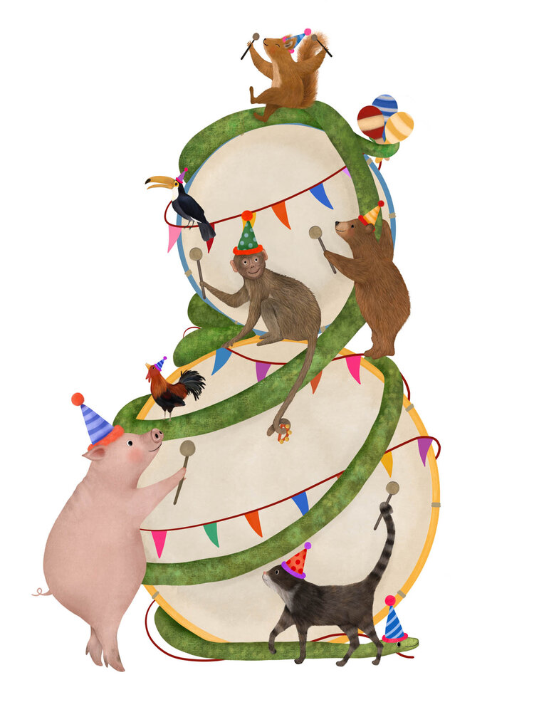 Getekend door Zusje Cijferkaart 8