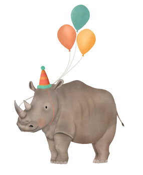 Getekend door Zusje Wenskaart Birthday Rhino Getekend door Zusje Wenskaart Birthday Rhino