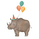 Getekend door Zusje Wenskaart Birthday Rhino Getekend door Zusje Wenskaart Birthday Rhino