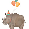 Getekend door Zusje Wenskaart Birthday Rhino Getekend door Zusje Wenskaart Birthday Rhino