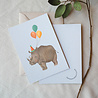 Getekend door Zusje Wenskaart Birthday Rhino Getekend door Zusje Wenskaart Birthday Rhino