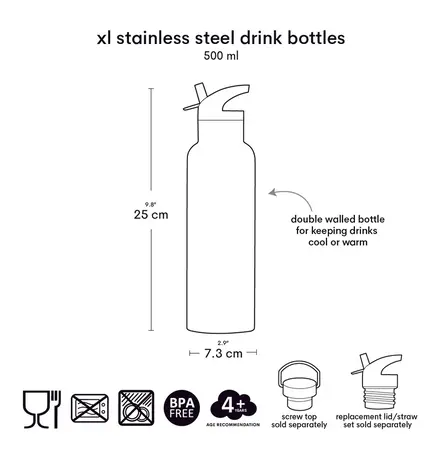 A Little Lovely Company XL RVS Drinkfles Bosvriendjes A Little Lovely Company XL RVS Drinkfles Bosvriendjes