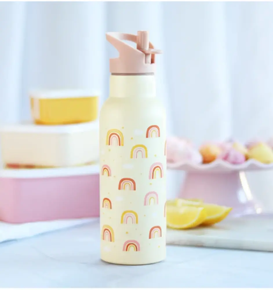 A Little Lovely Company XL RVS Drinkfles Regenbogen A Little Lovely Company XL RVS Drinkfles Regenbogen