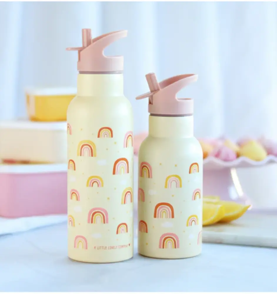 A Little Lovely Company XL RVS Drinkfles Regenbogen A Little Lovely Company XL RVS Drinkfles Regenbogen