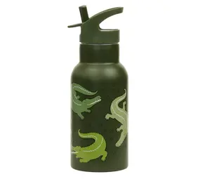 A Little Lovely Company RVS Drinkfles krokodillen A Little Lovely Company RVS Drinkfles krokodillen