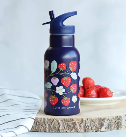 A Little Lovely Company RVS Drinkfles Aardbeien A Little Lovely Company RVS Drinkfles Aardbeien