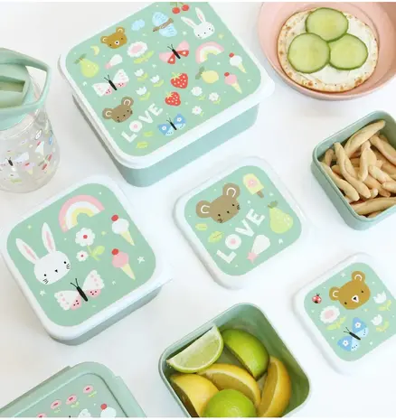 A Little Lovely Company Lunch & snack box set Joy A Little Lovely Company Lunch & snack box set Joy