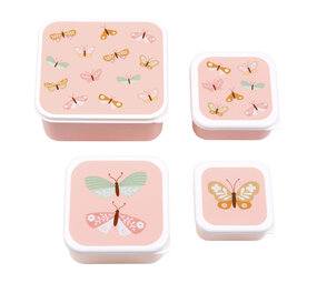 A Little Lovely Company Lunch & snack box set Vlinders A Little Lovely Company Lunch & snack box set Vlinders
