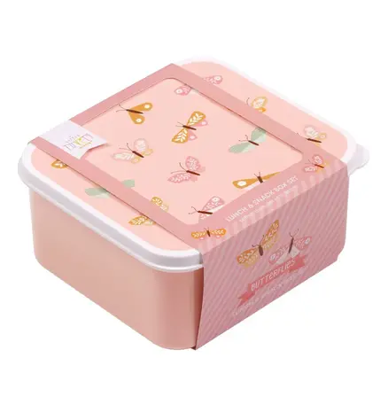 A Little Lovely Company Lunch & snack box set Vlinders