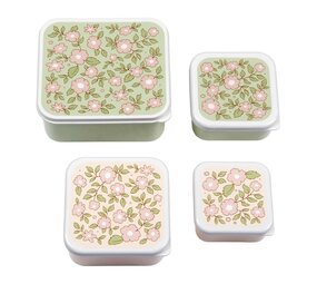 A Little Lovely Company Lunch & snack box set Bloesems Roze A Little Lovely Company Lunch & snack box set Bloesems Roze