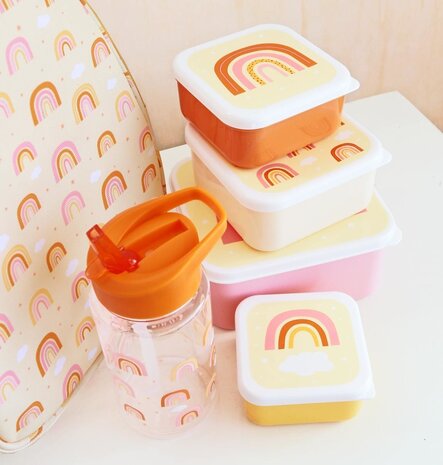 A Little Lovely Company Lunch & snack box set Regenbogen A Little Lovely Company Lunch & snack box set Regenbogen