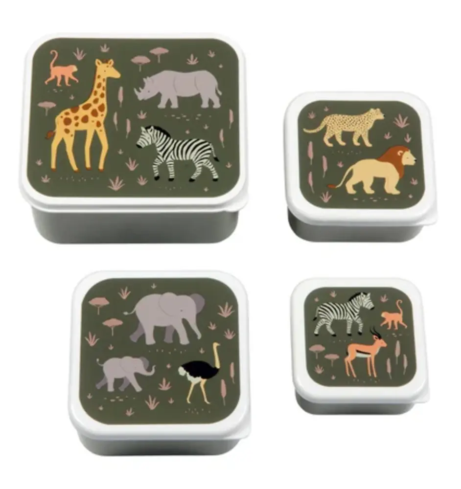 A Little Lovely Company Lunch & Snack Box Set Savanne A Little Lovely Company Lunch & Snack Box Set Savanne