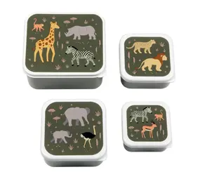 A Little Lovely Company Lunch & Snack Box Set Savanne A Little Lovely Company Lunch & Snack Box Set Savanne