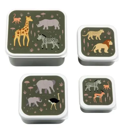 A Little Lovely Company Lunch & Snack Box Set Savanne A Little Lovely Company Lunch & Snack Box Set Savanne