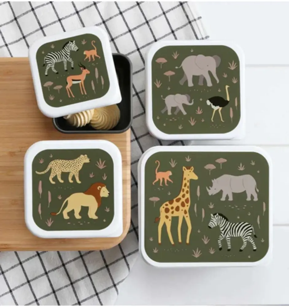 A Little Lovely Company Lunch & Snack Box Set Savanne A Little Lovely Company Lunch & Snack Box Set Savanne
