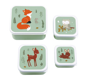 A Little Lovely Company Lunch & snack box set Bosvriendjes A Little Lovely Company Lunch & snack box set Bosvriendjes