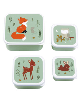 A Little Lovely Company Lunch & snack box set Bosvriendjes