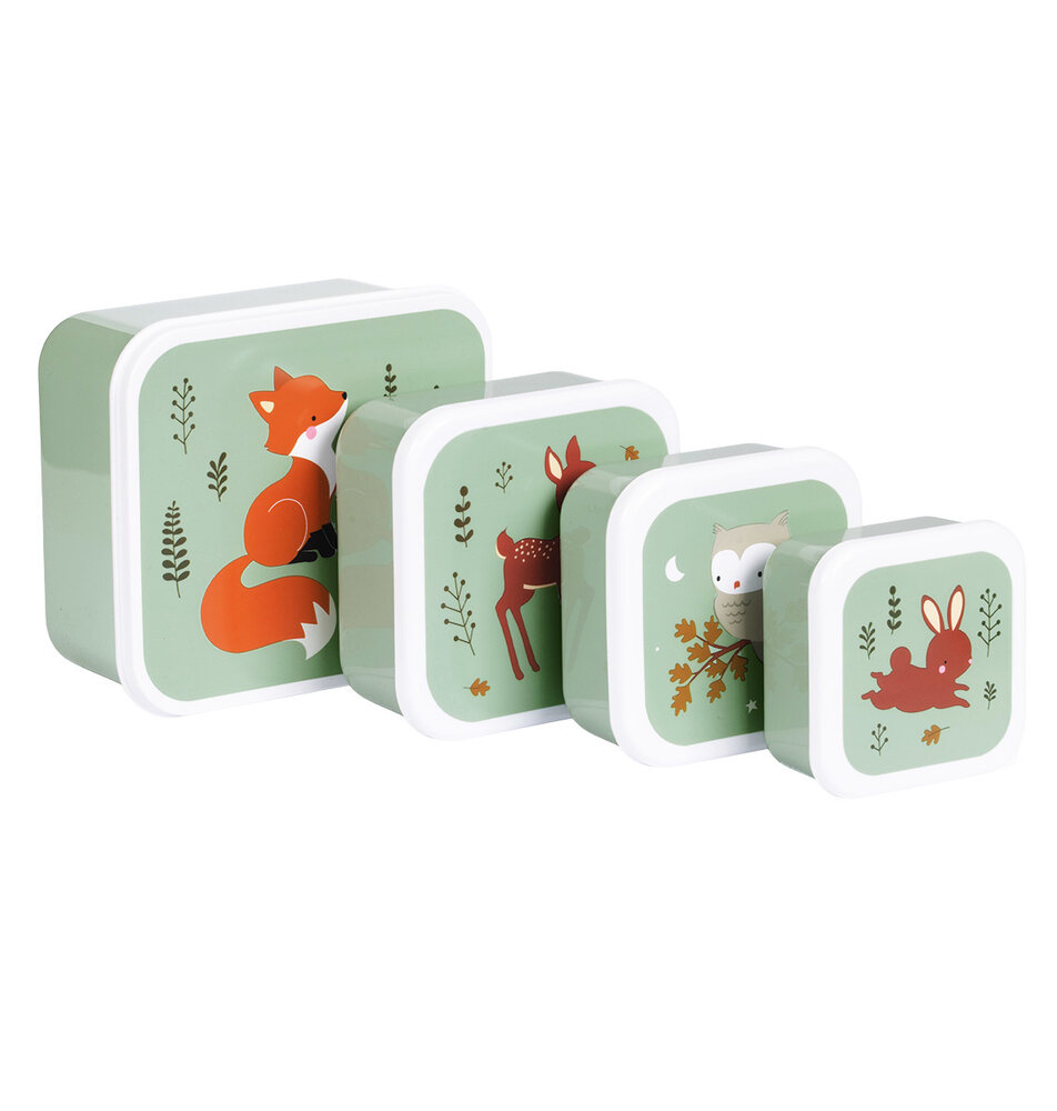 A Little Lovely Company Lunch & snack box set Bosvriendjes A Little Lovely Company Lunch & snack box set Bosvriendjes
