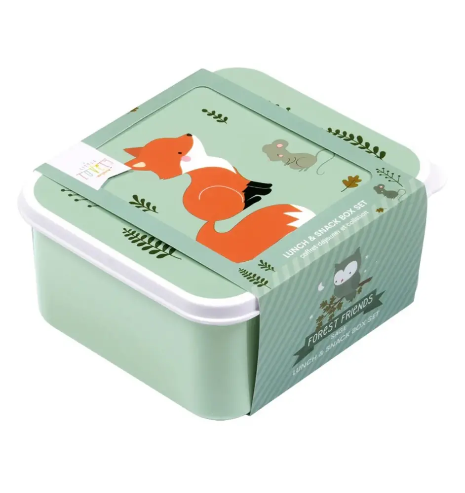 A Little Lovely Company Lunch & snack box set Bosvriendjes A Little Lovely Company Lunch & snack box set Bosvriendjes