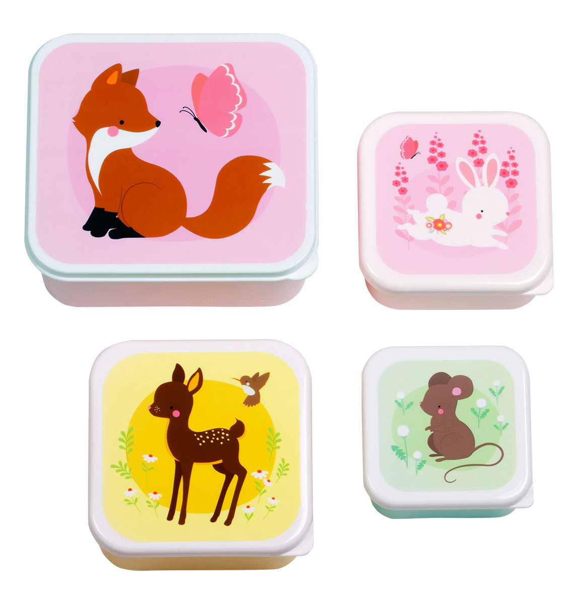 Lunch &amp; snack box set Bosvriendjes Roze afbeelding