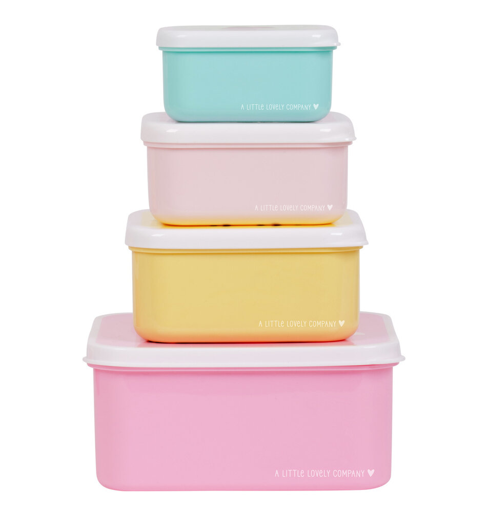 A Little Lovely Company Lunch & snack box set Bosvriendjes Roze