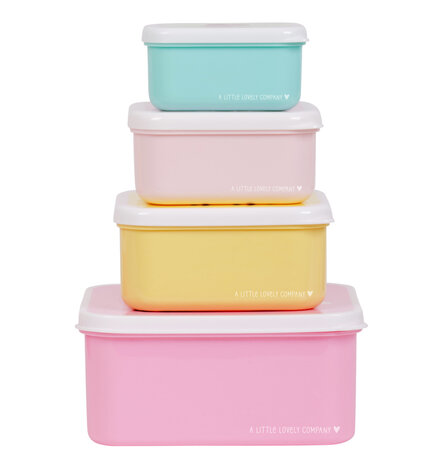A Little Lovely Company Lunch & snack box set Bosvriendjes Roze