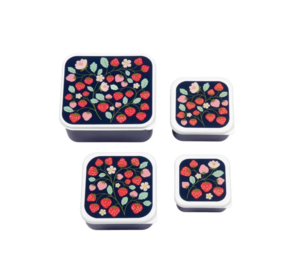 A Little Lovely Company Lunch & snack box set aardbeien A Little Lovely Company Lunch & snack box set aardbeien