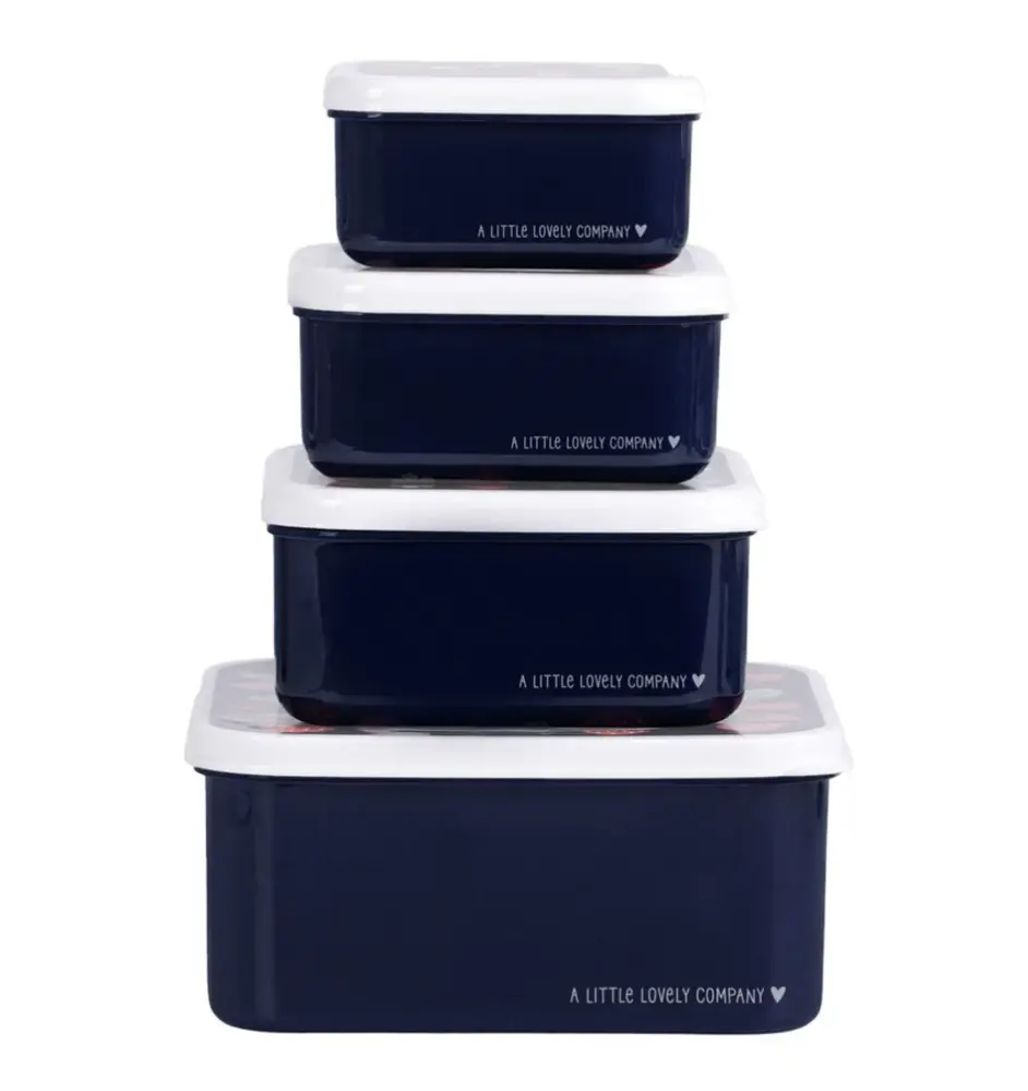 A Little Lovely Company Lunch & snack box set aardbeien A Little Lovely Company Lunch & snack box set aardbeien