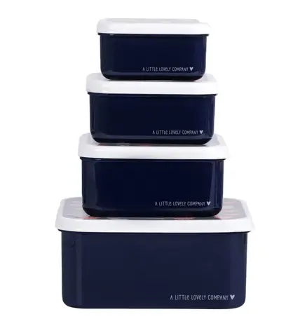 A Little Lovely Company Lunch & snack box set aardbeien A Little Lovely Company Lunch & snack box set aardbeien