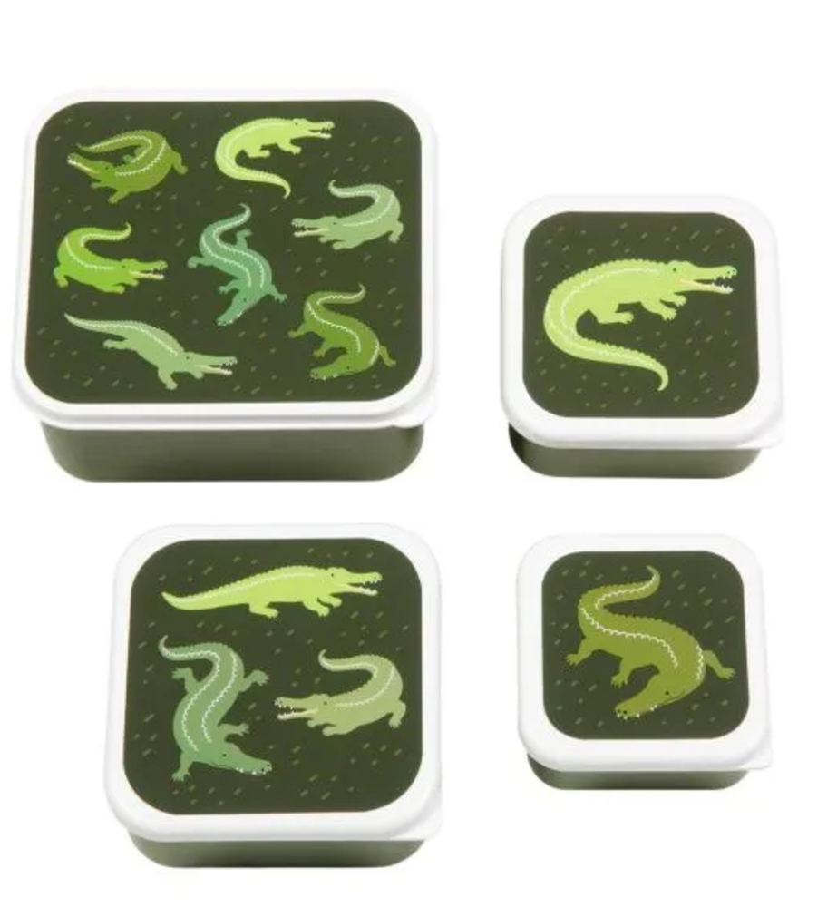 A Little Lovely Company Lunch & snack box set krokodillen