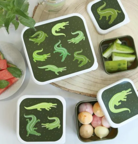 A Little Lovely Company Lunch & snack box set krokodillen