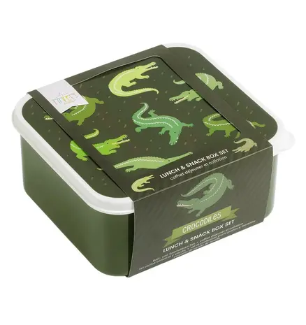 A Little Lovely Company Lunch & snack box set krokodillen