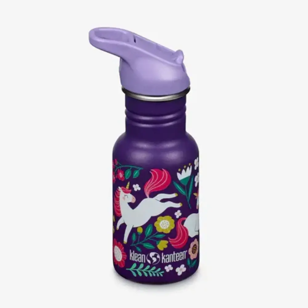 Klean Kanteen RVS Drinkfles Classic 355ml Leaping Unicorns Purple