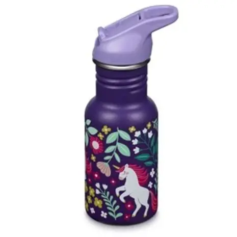 Klean Kanteen RVS Drinkfles Classic 355ml Leaping Unicorns Purple