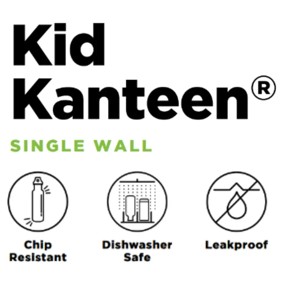 Klean Kanteen RVS Drinkfles Classic 355ml Leaping Unicorns Purple