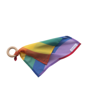 Little Botanic Label Playcycle Speeldoek met Houten Ring Regenboog Waves