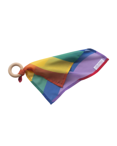 Little Botanic Label Playcycle Speeldoek met Houten Ring Regenboog Waves