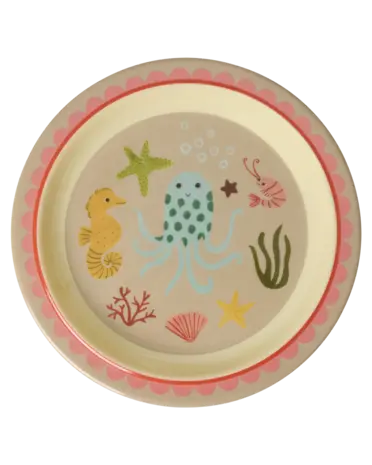 Rice Melamine Bord Kids Coral Ocean Print